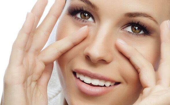 massage yourself the skin around the eyes for rejuvenation