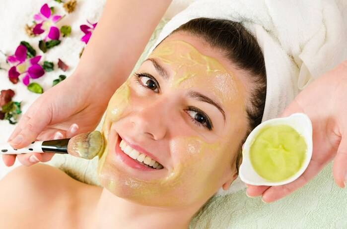 Homemade anti-aging face mask with essential oils in the composition